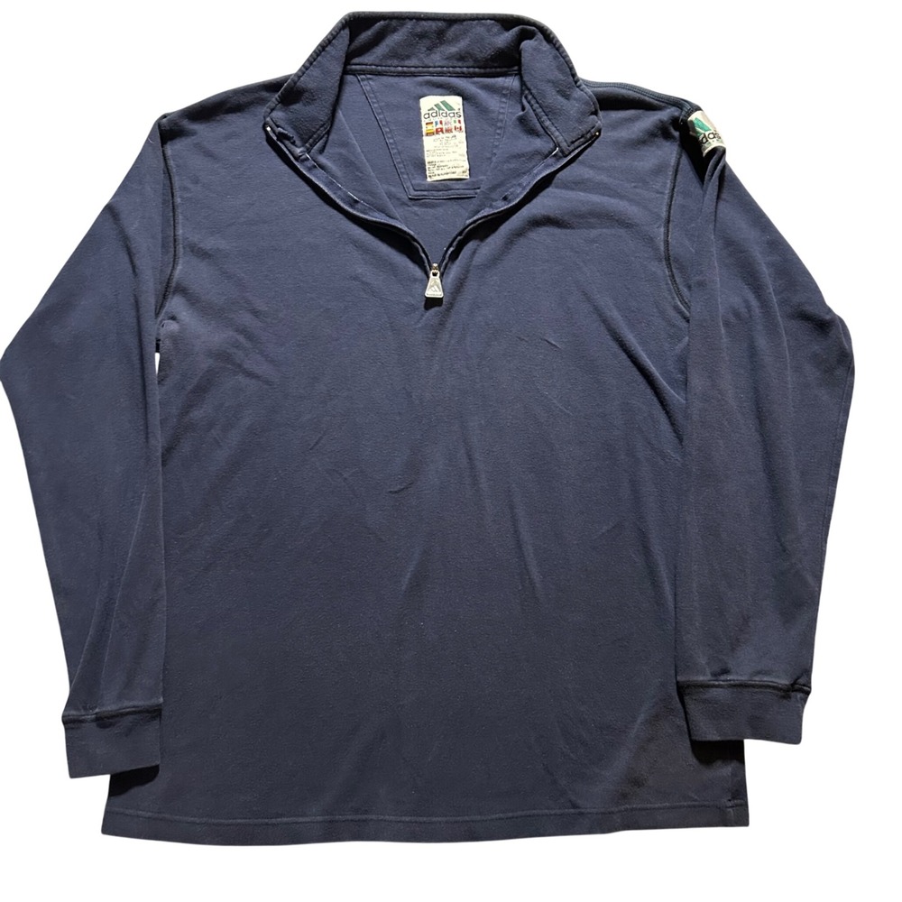 Adidas Equipment Quarter Zip Men XL Navy Blue Vintage EQT Long Sleeve Pullover